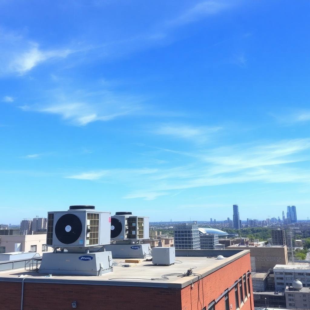 Rooftop HVAC units skyline